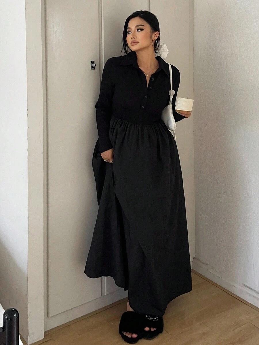 czarna maxi sukienka