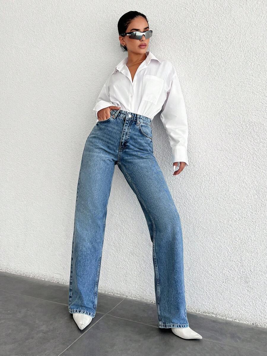 NIEBIESKIE SPODNIE JEANS 