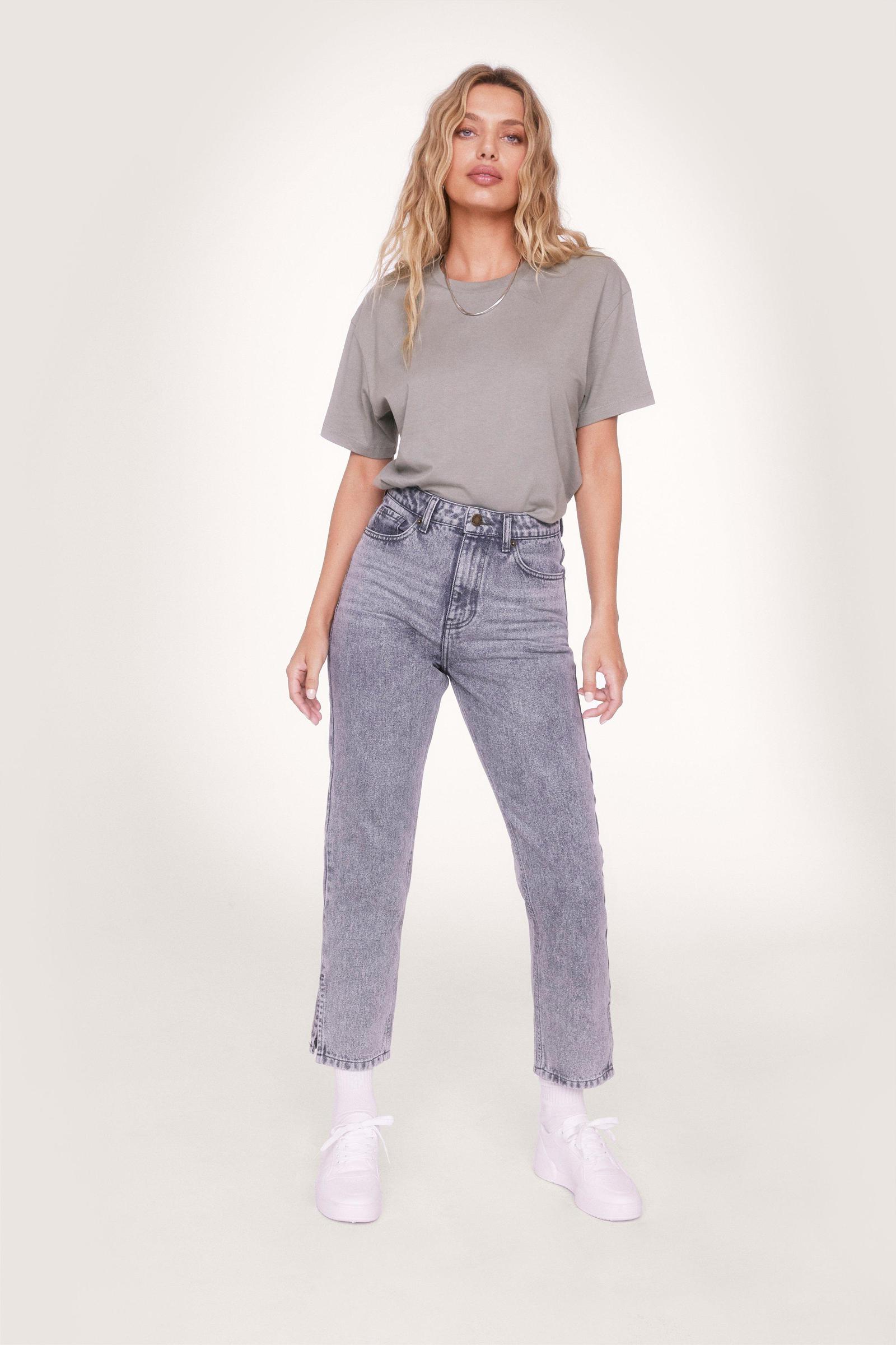 SPODNIE MOM JEANS ROZPORKI