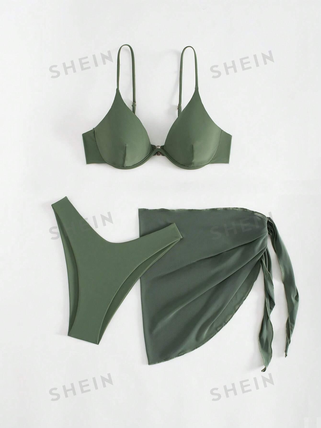 ZIELONY TRZYCZĘŚCIOWY KOMPLET BIKINI