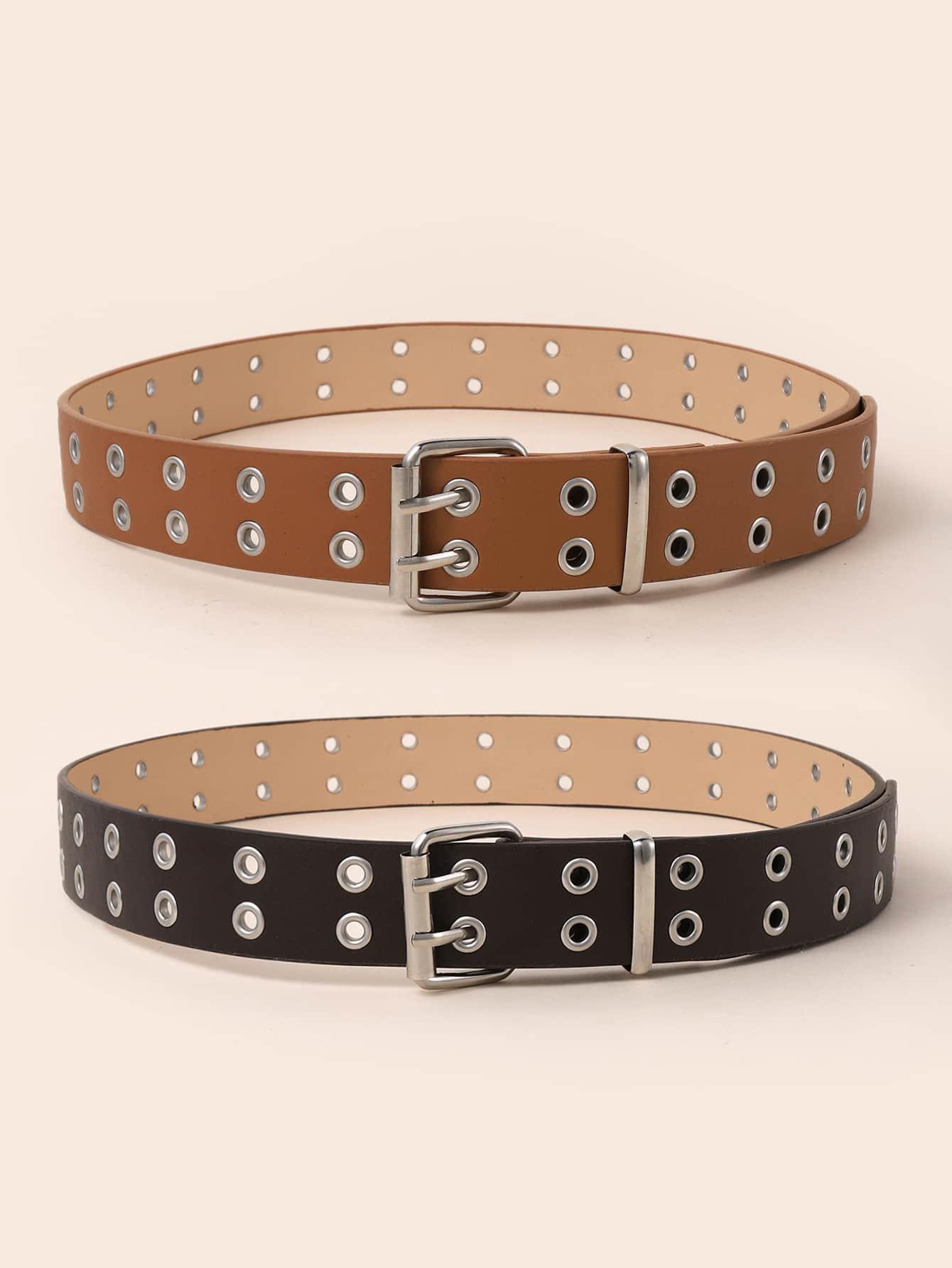 brązowy pasek klamra 2-pack