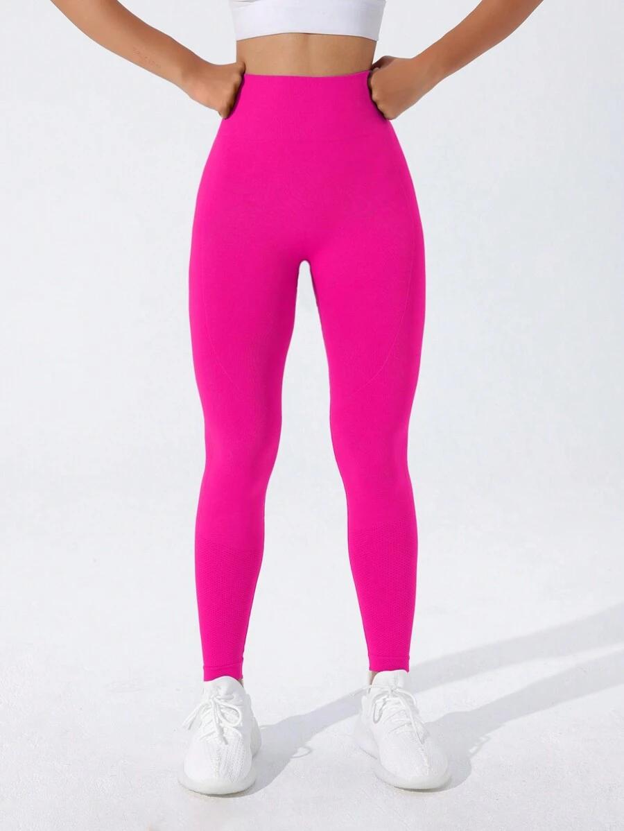 różowe LEGGINSY wysoki stan
