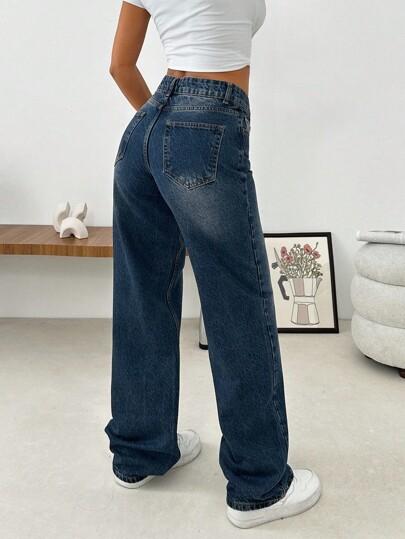 SPODNIE JEANS PROSTE NOGAWKI 