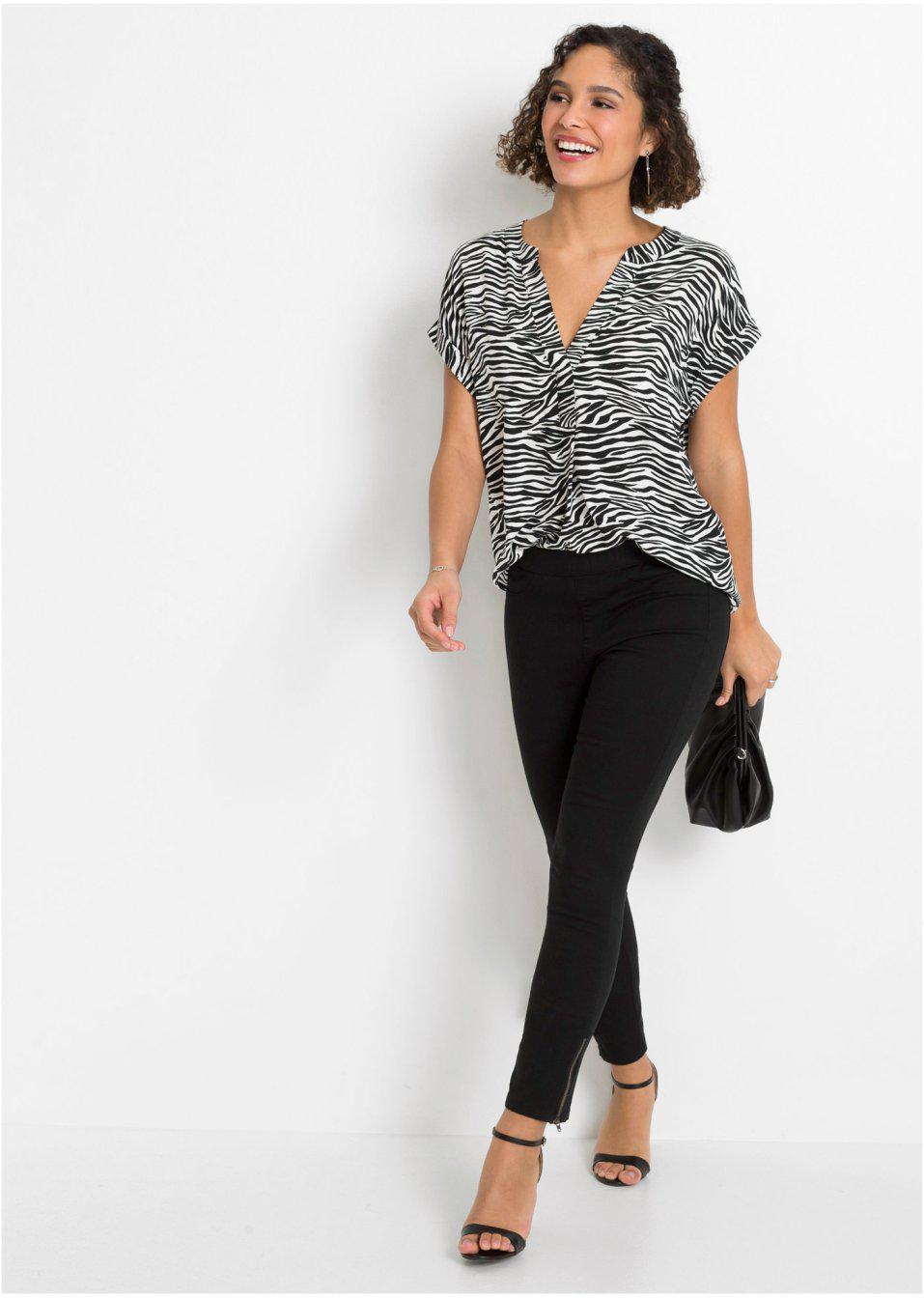 bluzka v-neck print