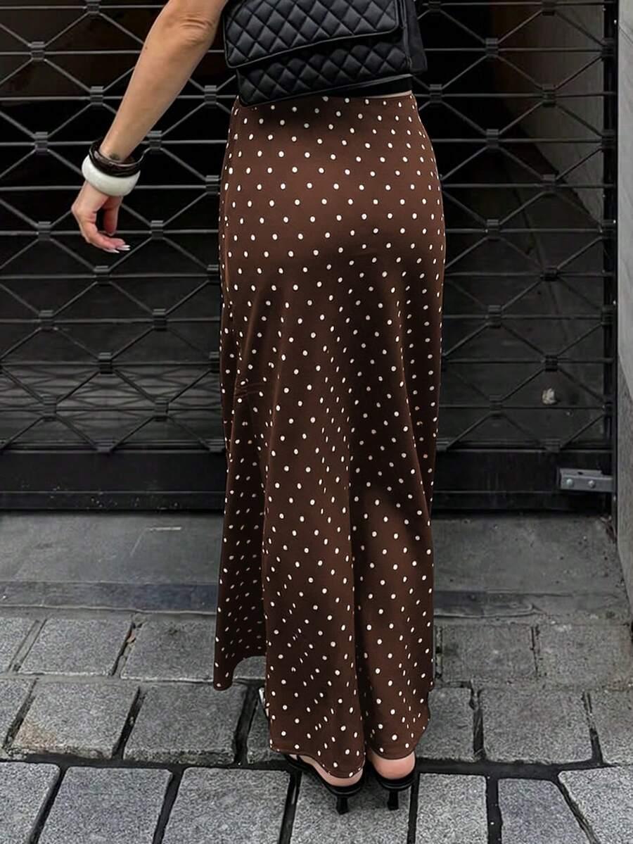 SPÓDNICA MAXI W GROSZKI