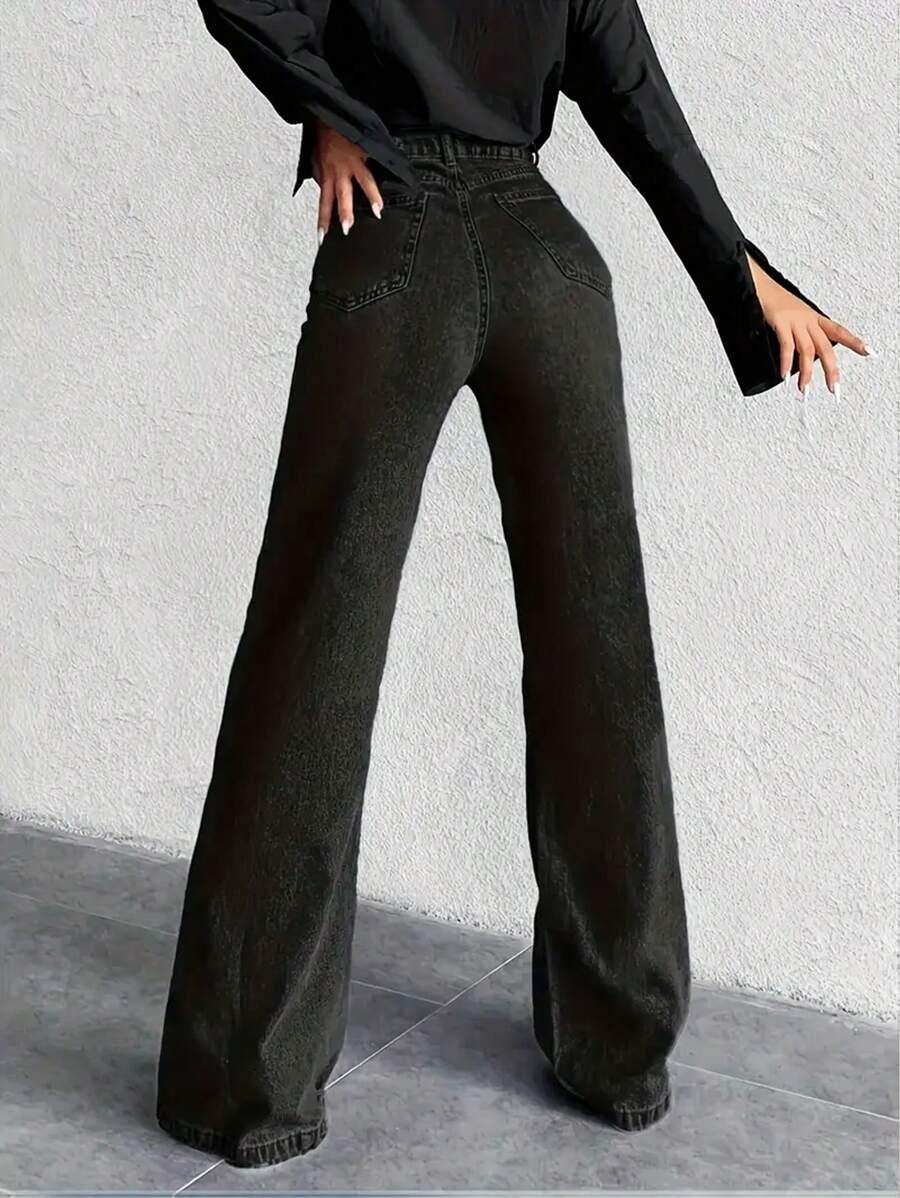 CZARNE SPODNIE JEANS