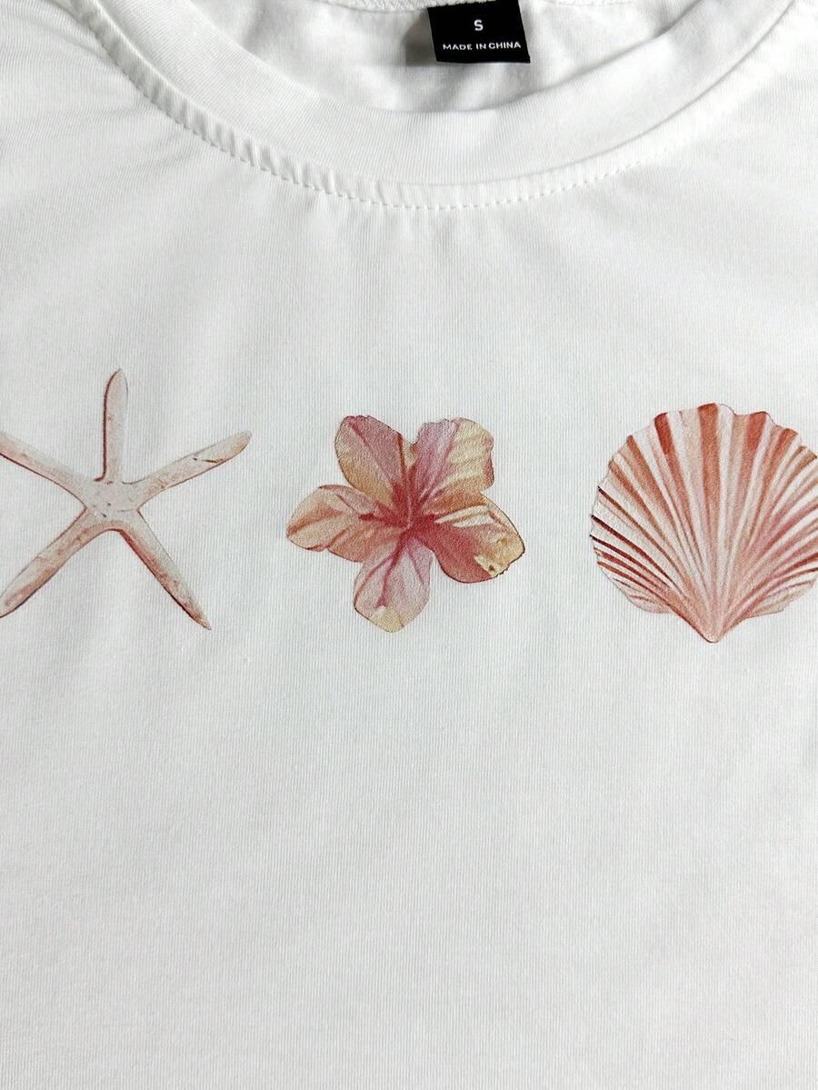 biały t-shirt nadruk 