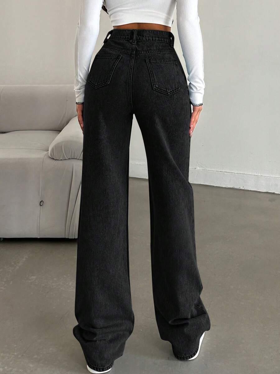 CZARNE SPODNIE JEANS