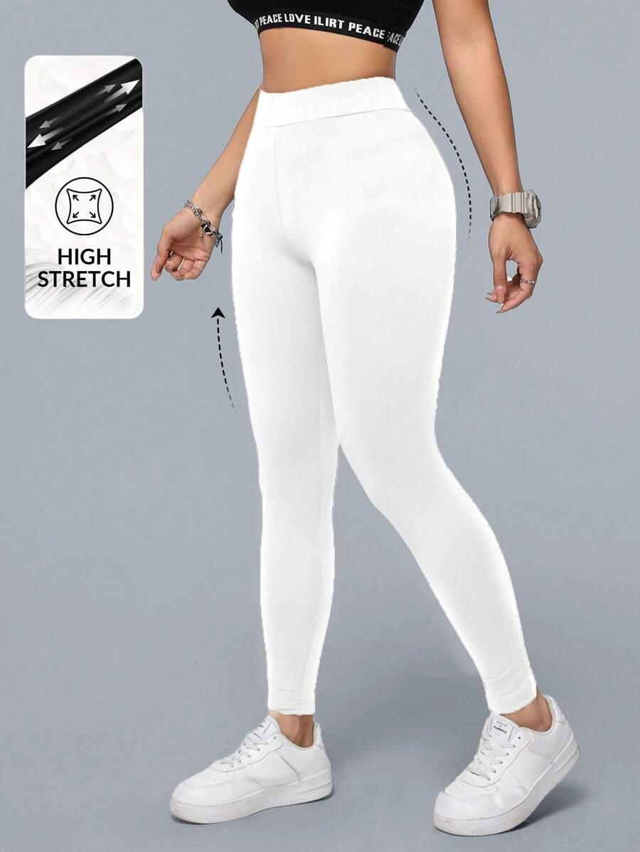 BIAŁE SPORTOWE LEGGINSY