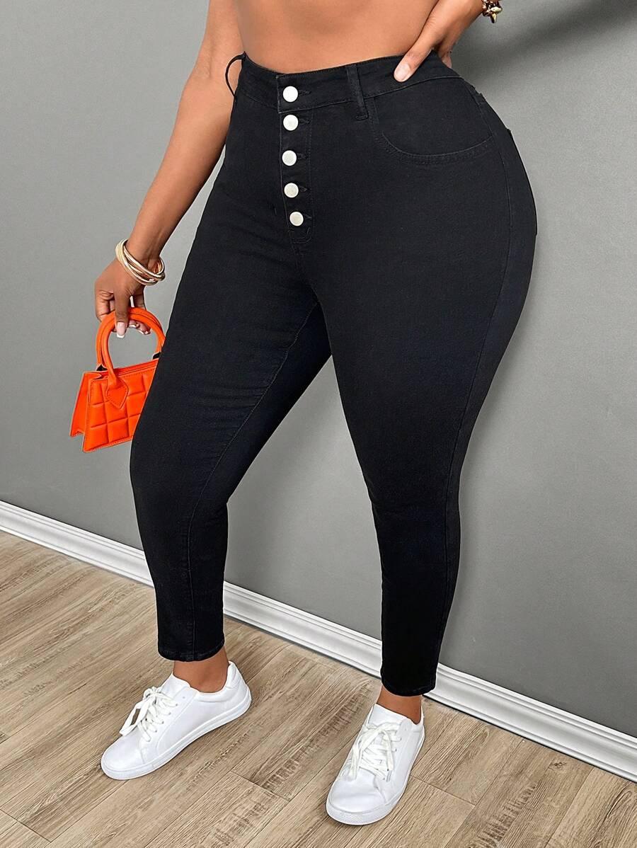 CZARNE SPODNIE JEANS RURKI