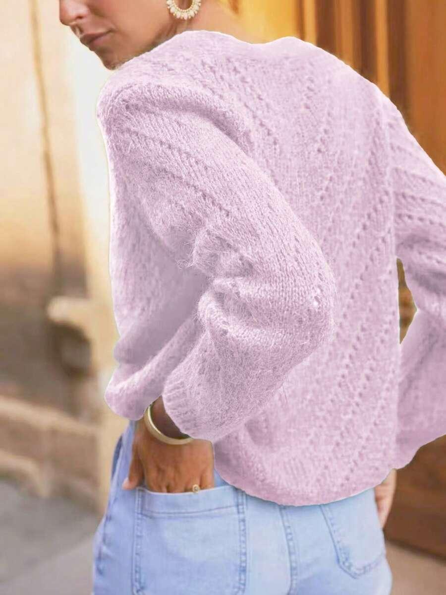 FIOLETOWY ROZPINANY SWETER 
