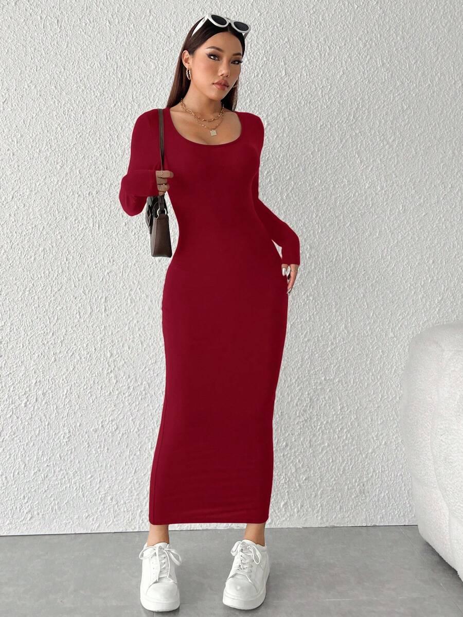 czerwona maxi sukienka 
