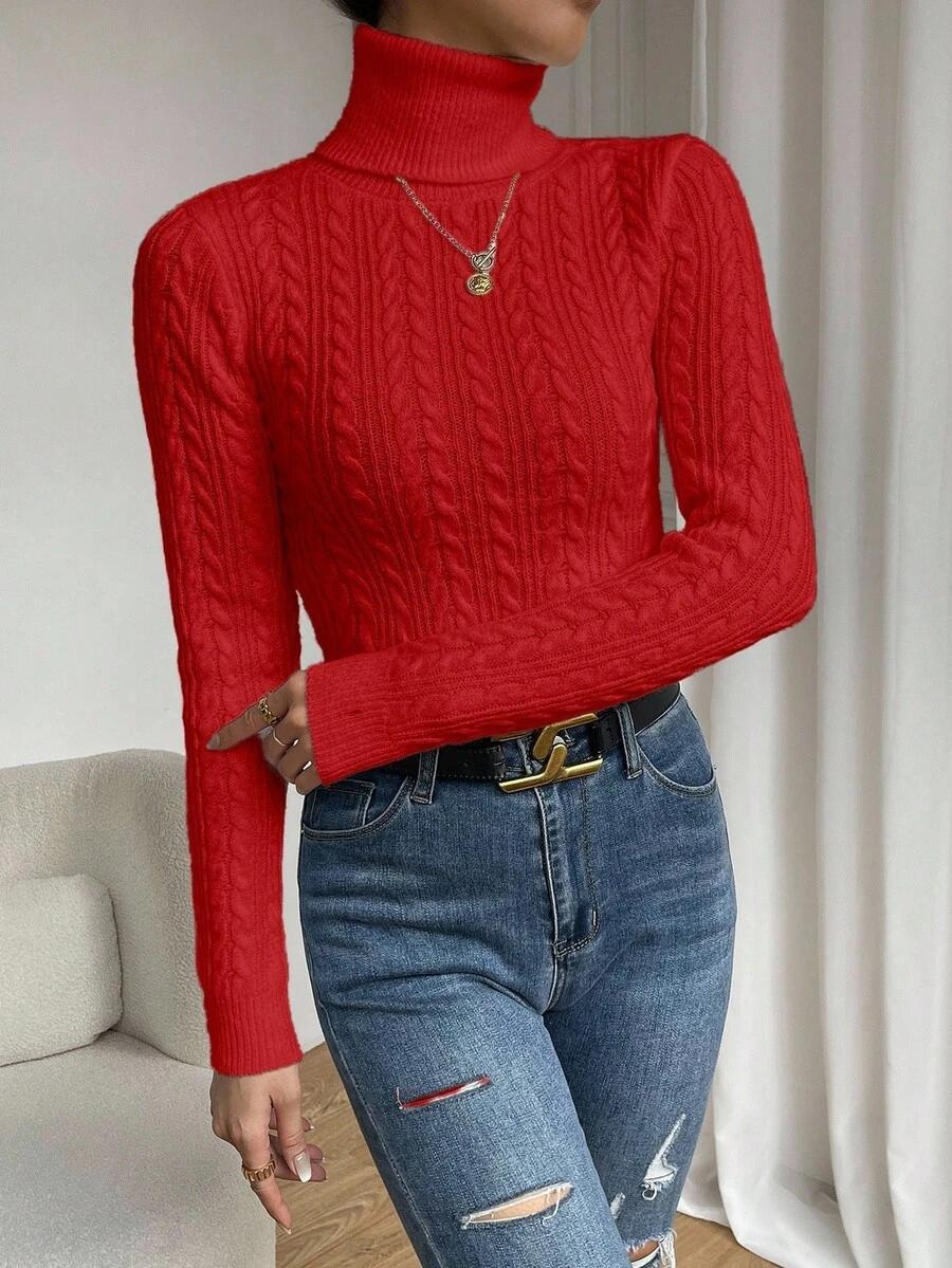 czerwony sweter golf