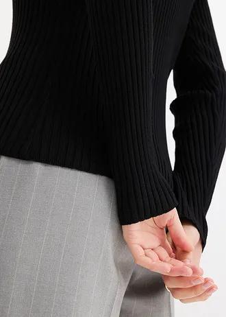 SWETER Z DZIANINY Z OZDOBNYM KOŁNIERZYKIEM
