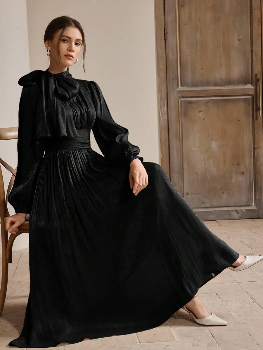czarna maxi sukienka