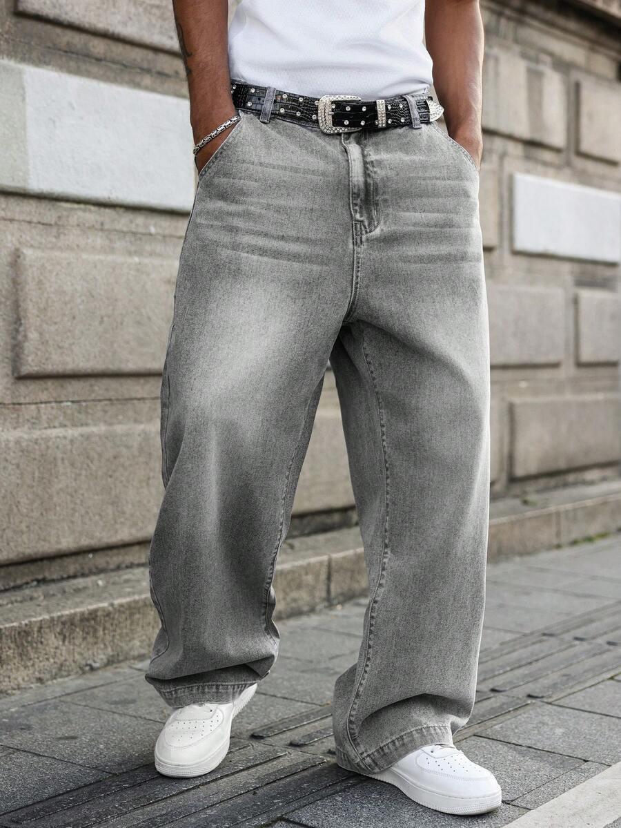 SZARE SPODNIE JEANS
