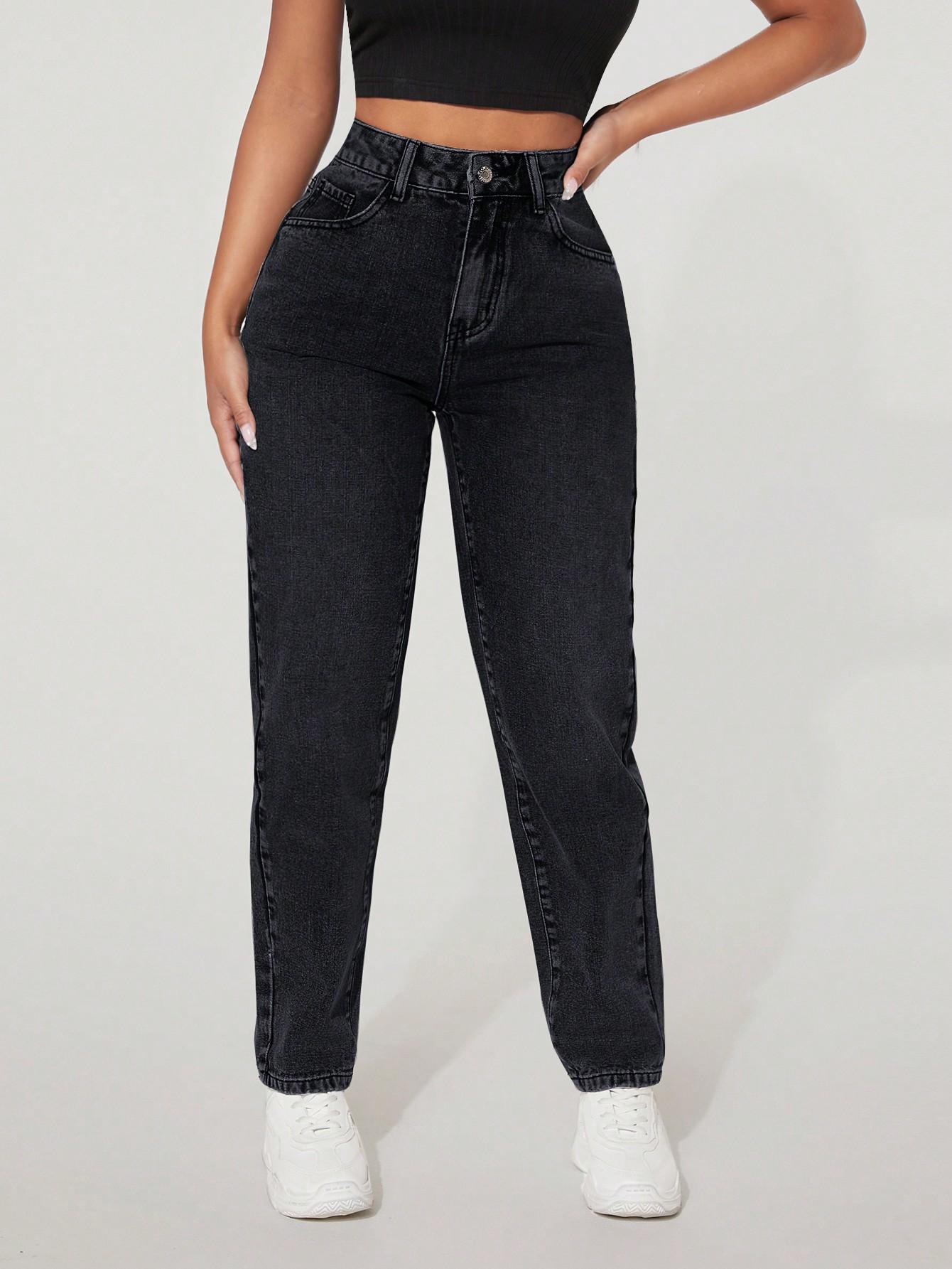CZARNE SPODNIE JEANS