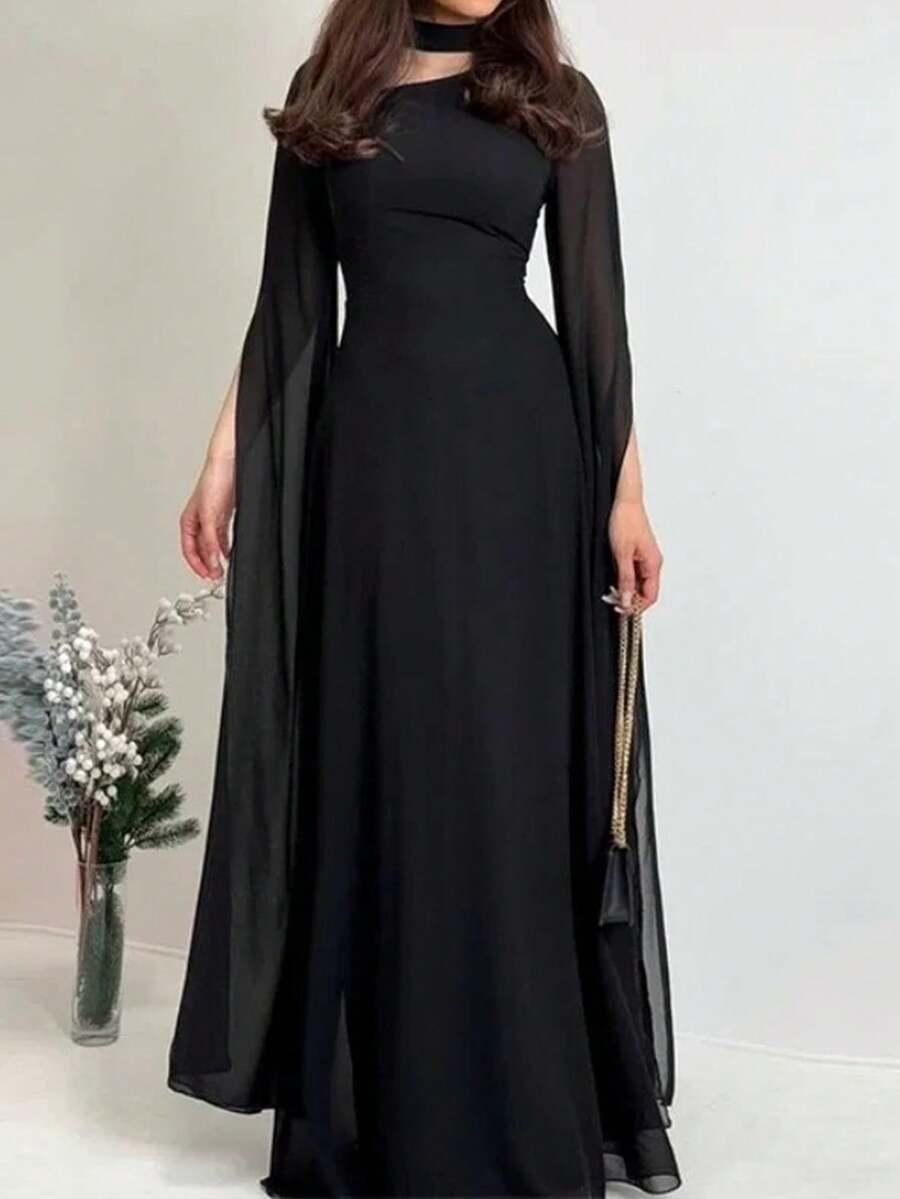 CZARNA MAXI SUKIENKA