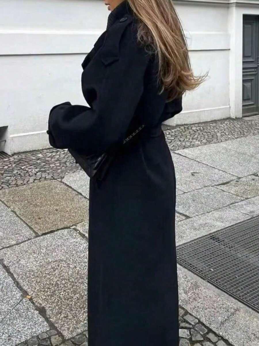 CZARNY KLASYCZNY PŁASZCZ
