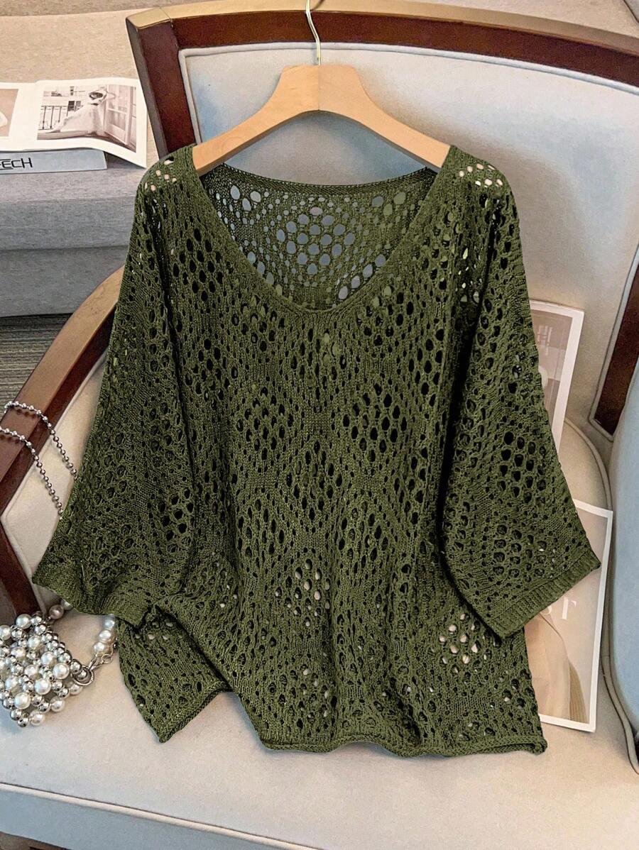 zielony sweter v-neck
