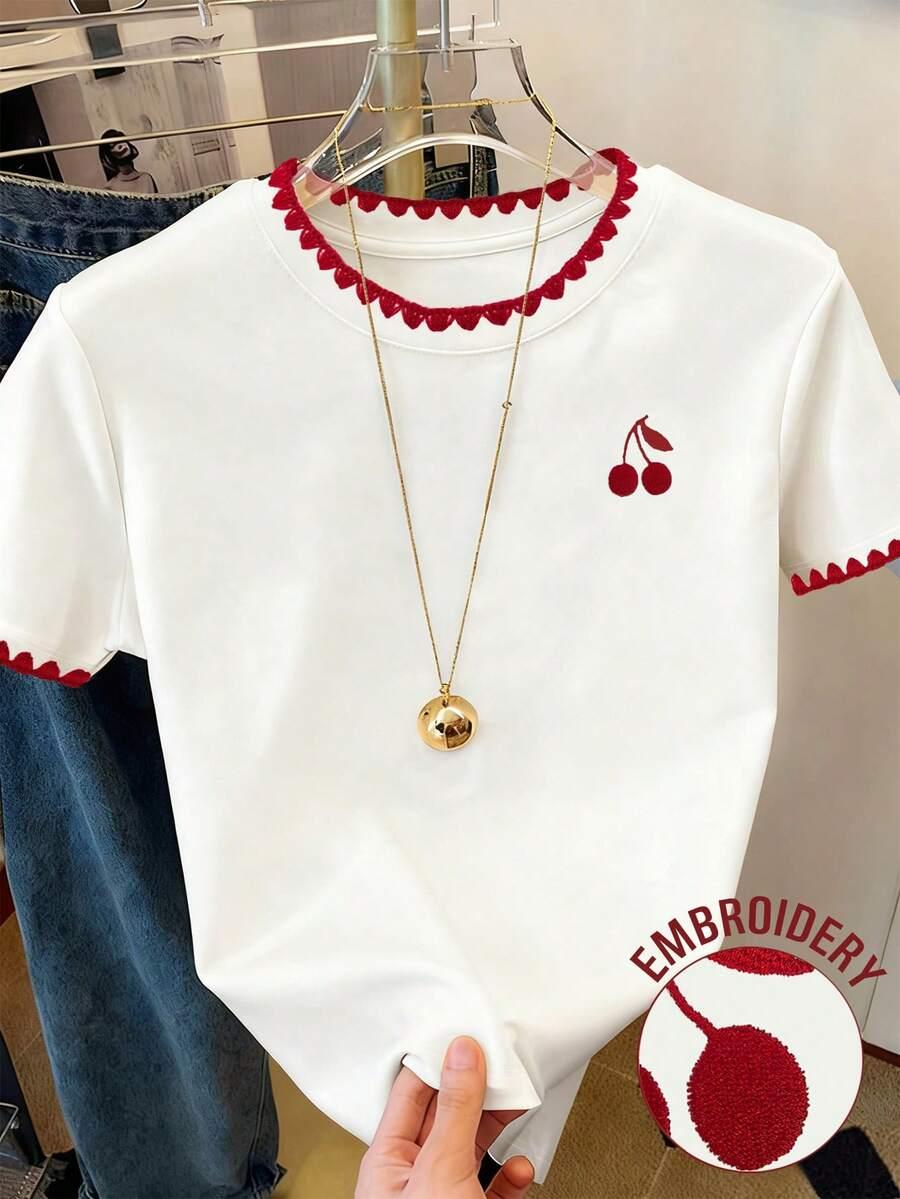 BIAŁY T-SHIRT OKRĄGŁY DEKOLT
