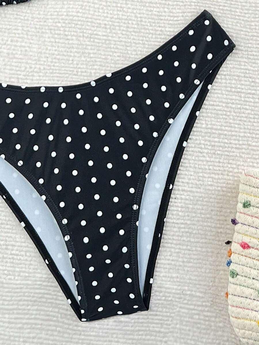 dwuczęściowy strój kąpielowy wzór groszki 