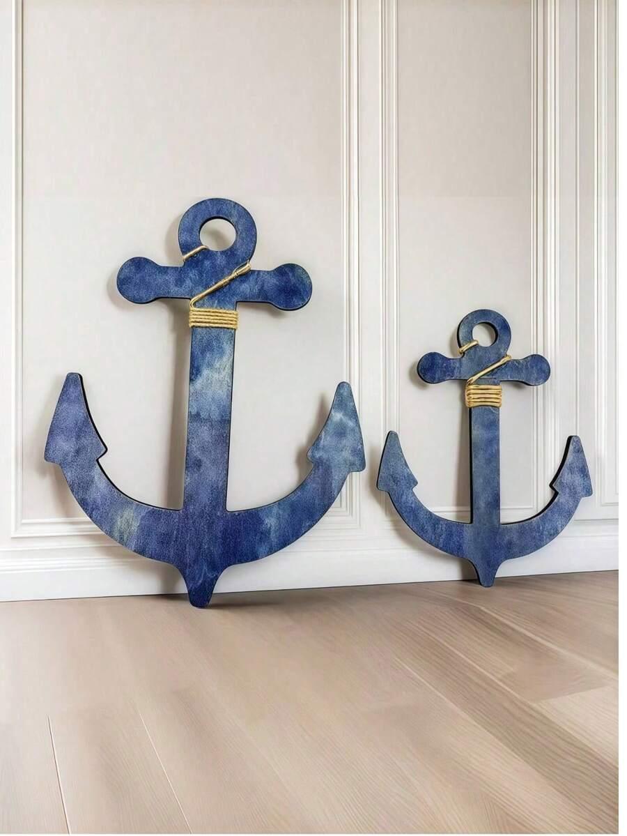 drewniana dekoracja kotwica