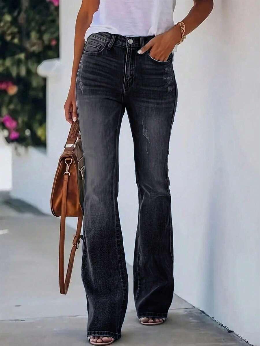 CZARNE SPODNIE JEANS