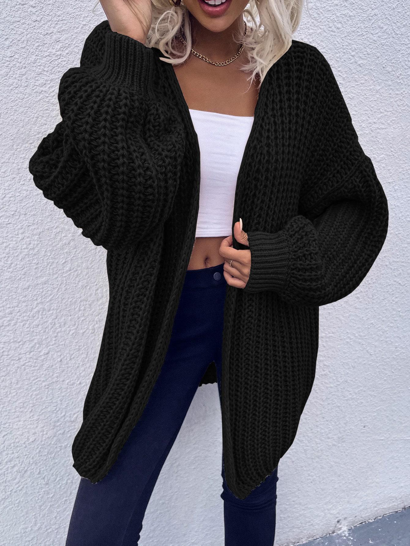 CZARNY SWETER KARDIGAN