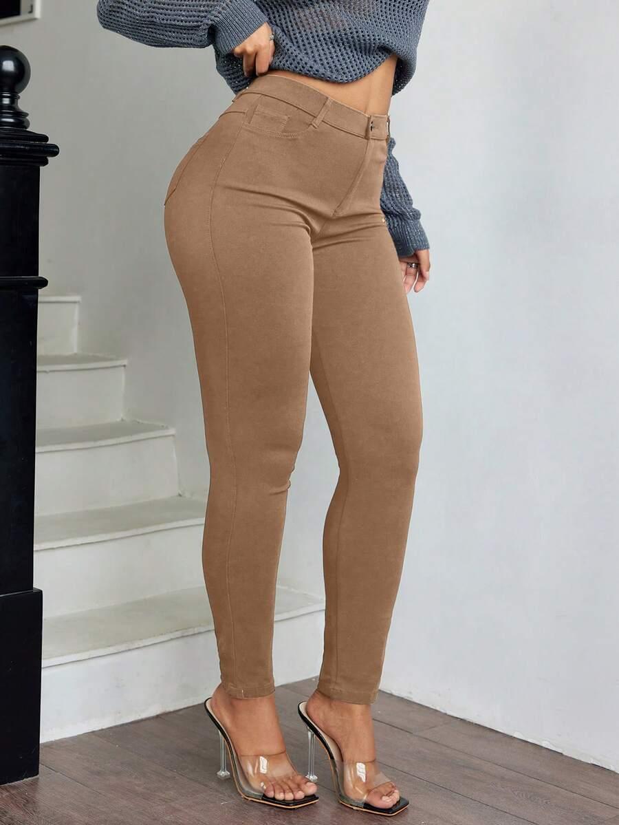 BRĄZOWE SPODNIE CASUAL