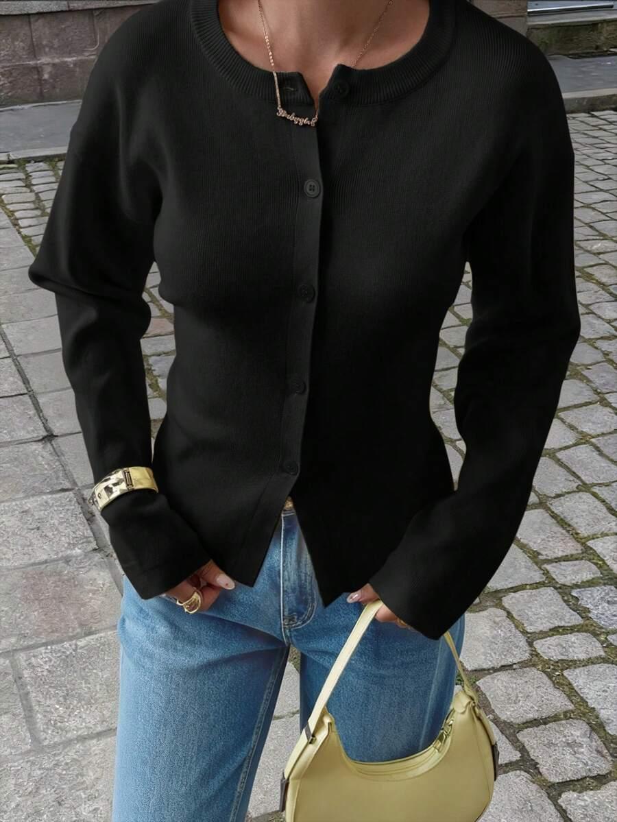 CZARNY SWETER KARDIGAN