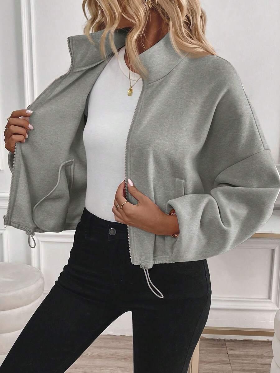 SZARA BLUZA ZAMEK