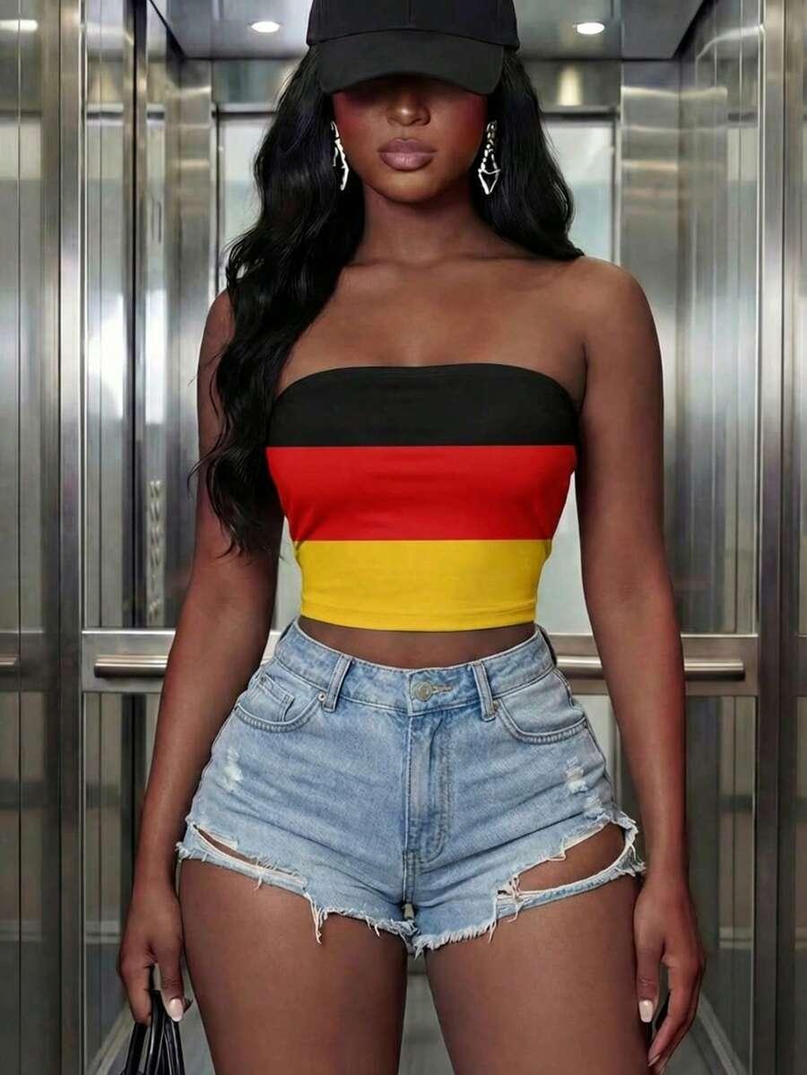 crop top bez rękawów tuba flaga niemcy