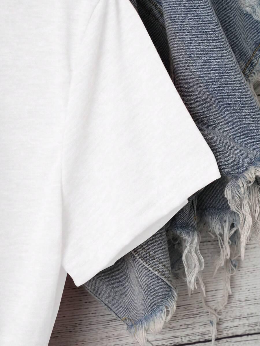 BIAŁY T-SHIRT NAPIS