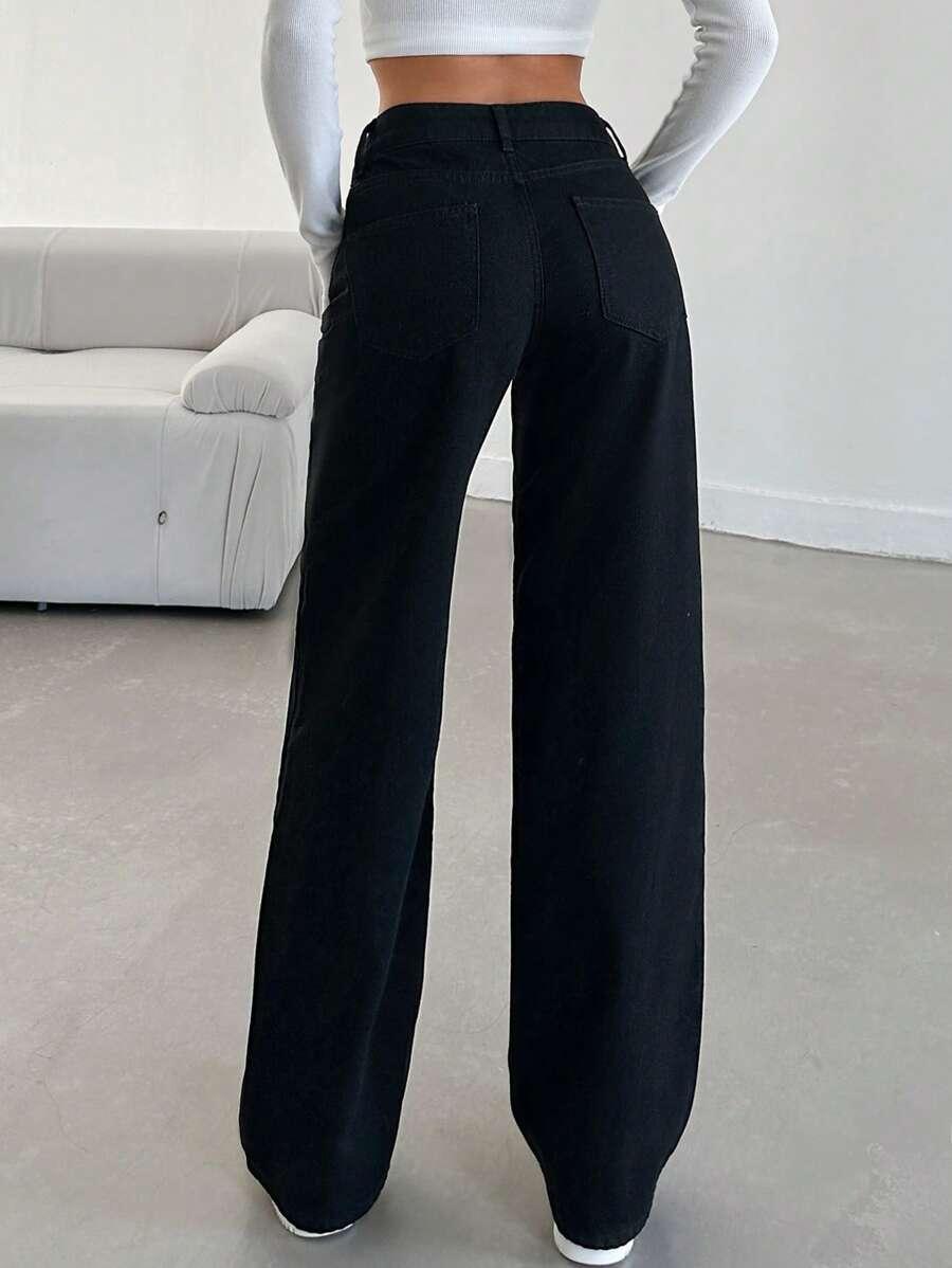 CZARNE SPODNIE JEANS
