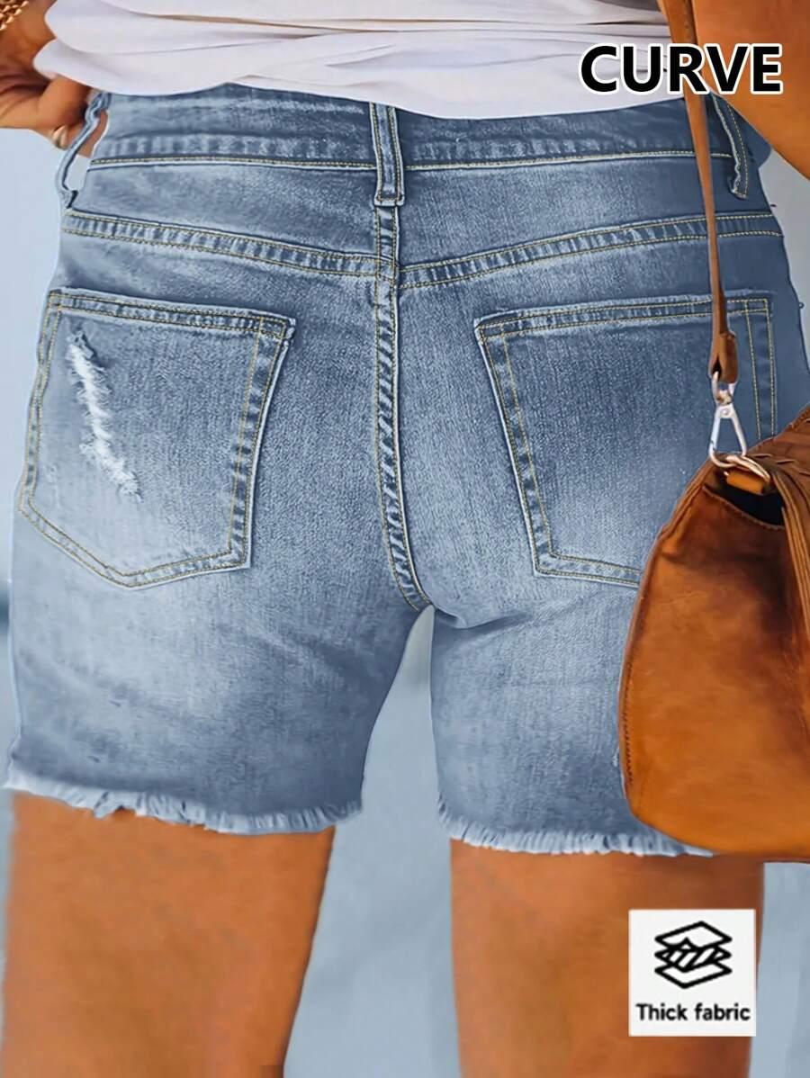 KRÓTKIE SPODENKI RIPPED JEANS