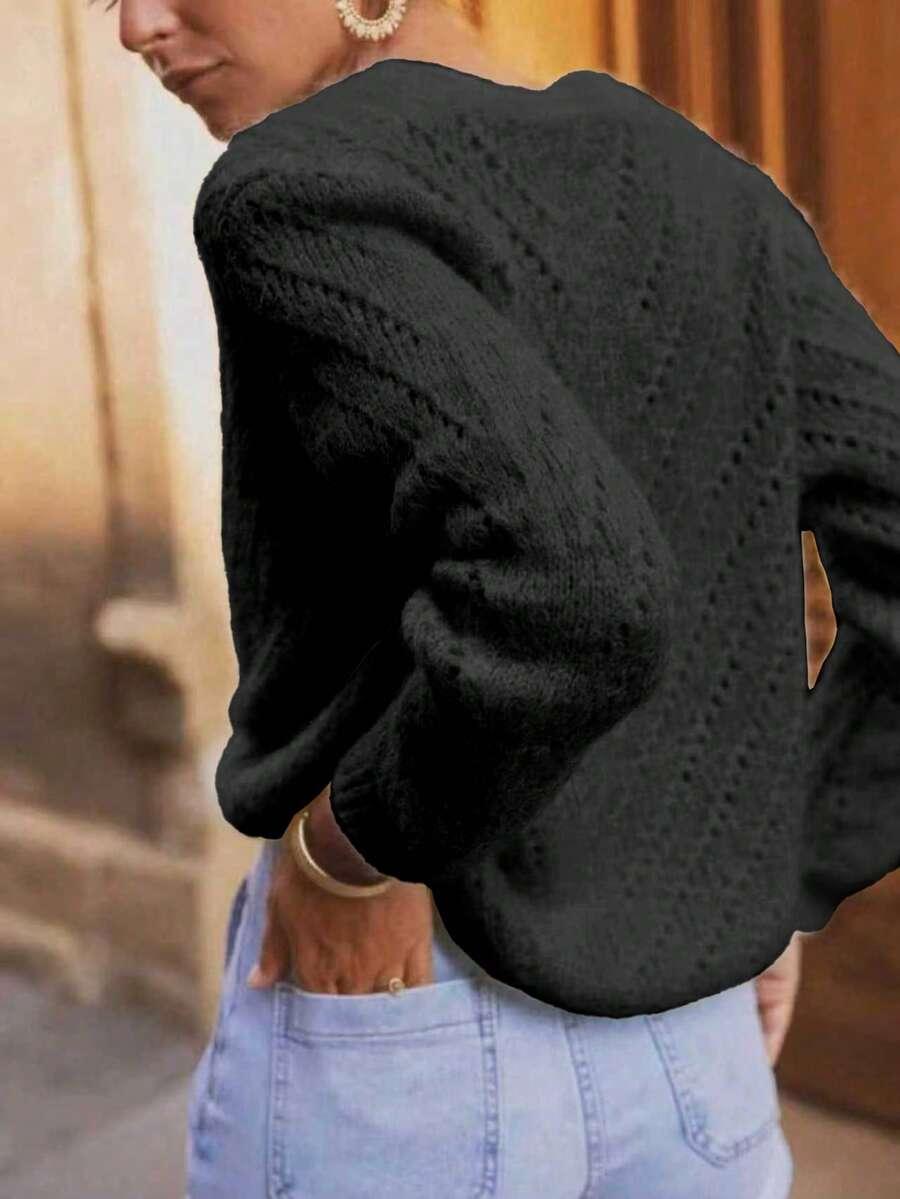 CZARNY SWETER KARDIGAN 