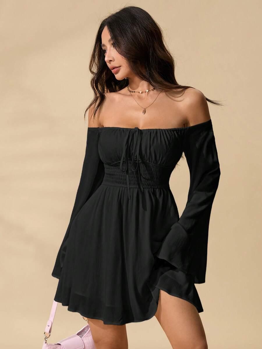 BOHO MINI SUKIENKA Z ODKRYTYMI RAMIONAMI