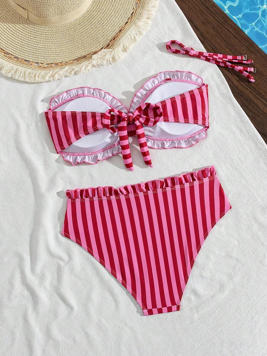 dół od bikini wzór paski