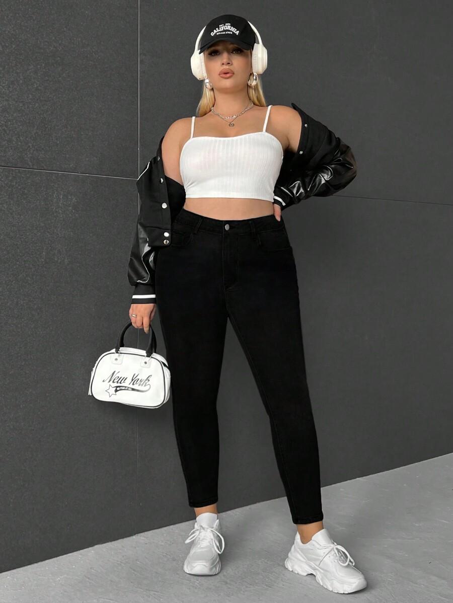 CZARNE JEANSY WYSOKI STAN
