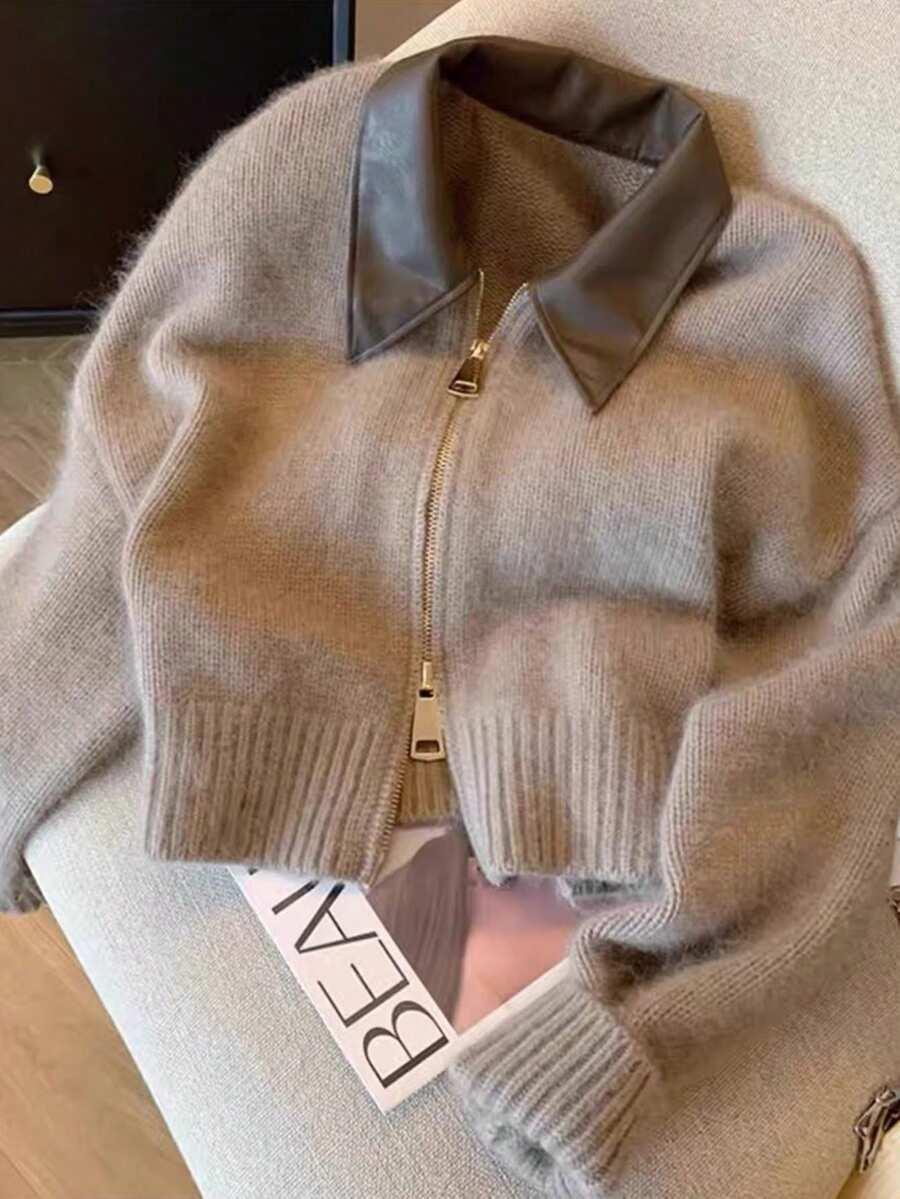 SWETER KOŁNIERZYK ZAMEK
