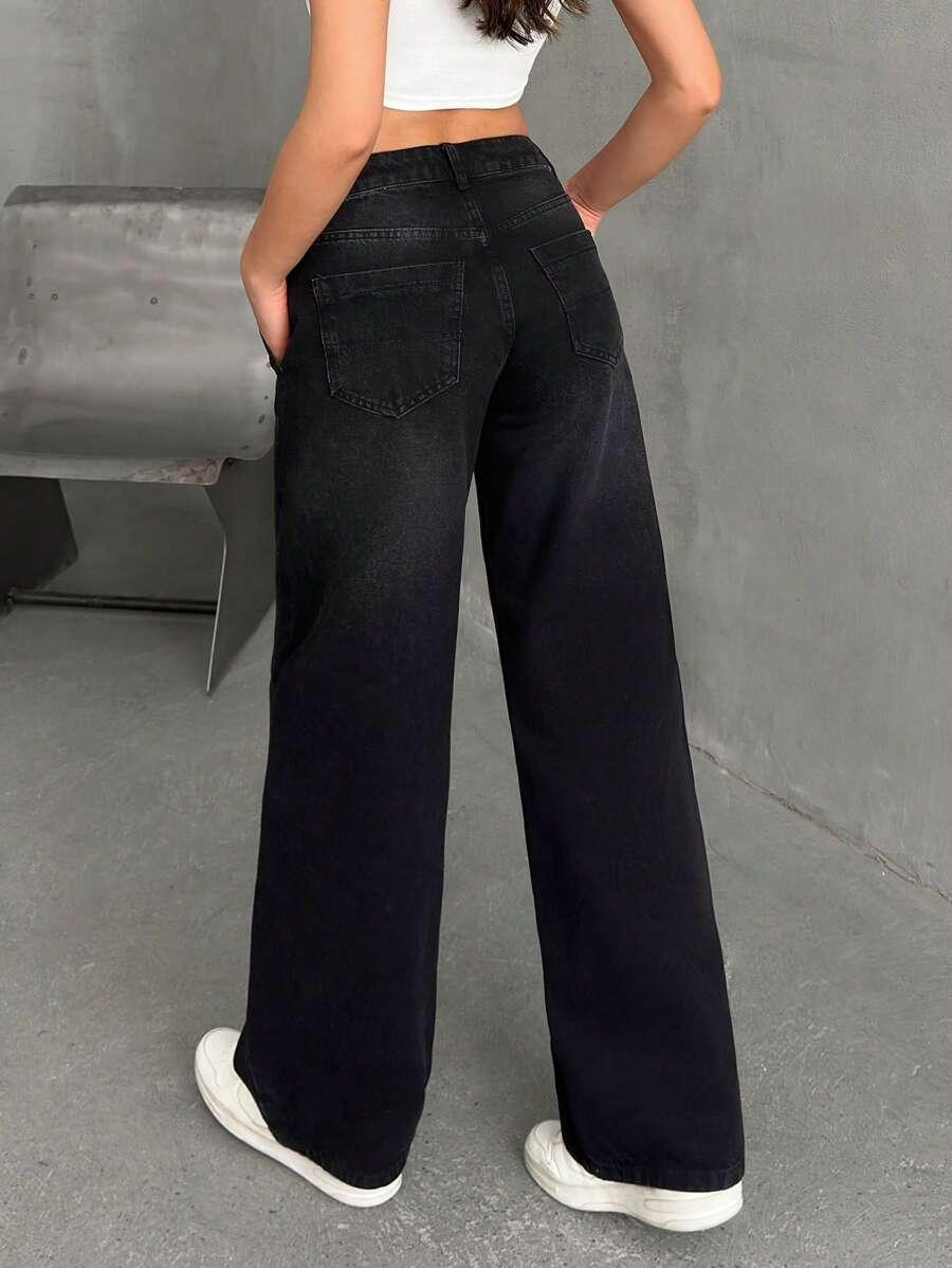 CZARNE SPODNIE JEANS