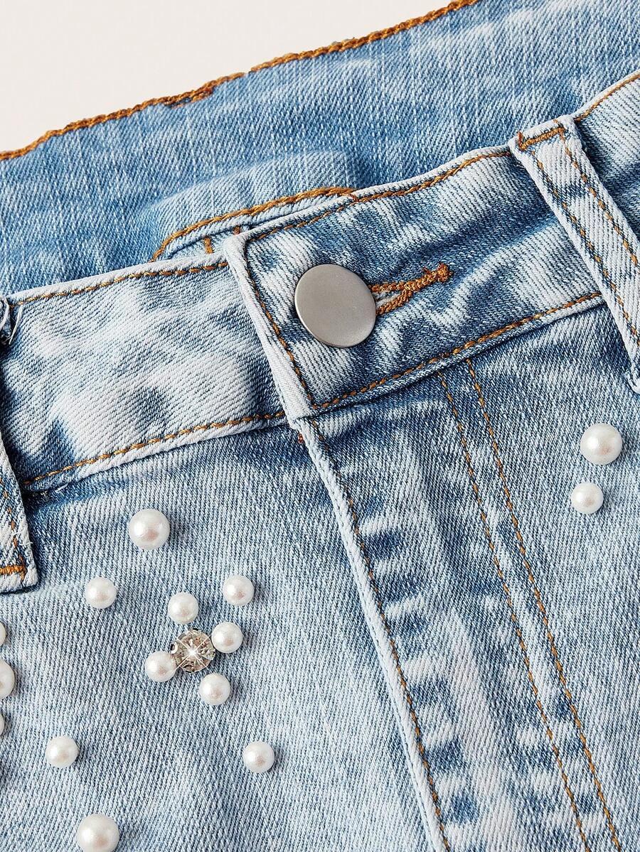 MINI SPÓDNICA JEANS ZDOBIENIA