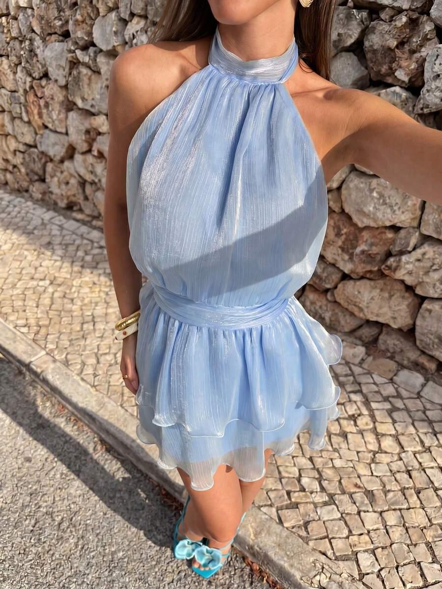NIEBIESKA SUKIENKA MINI