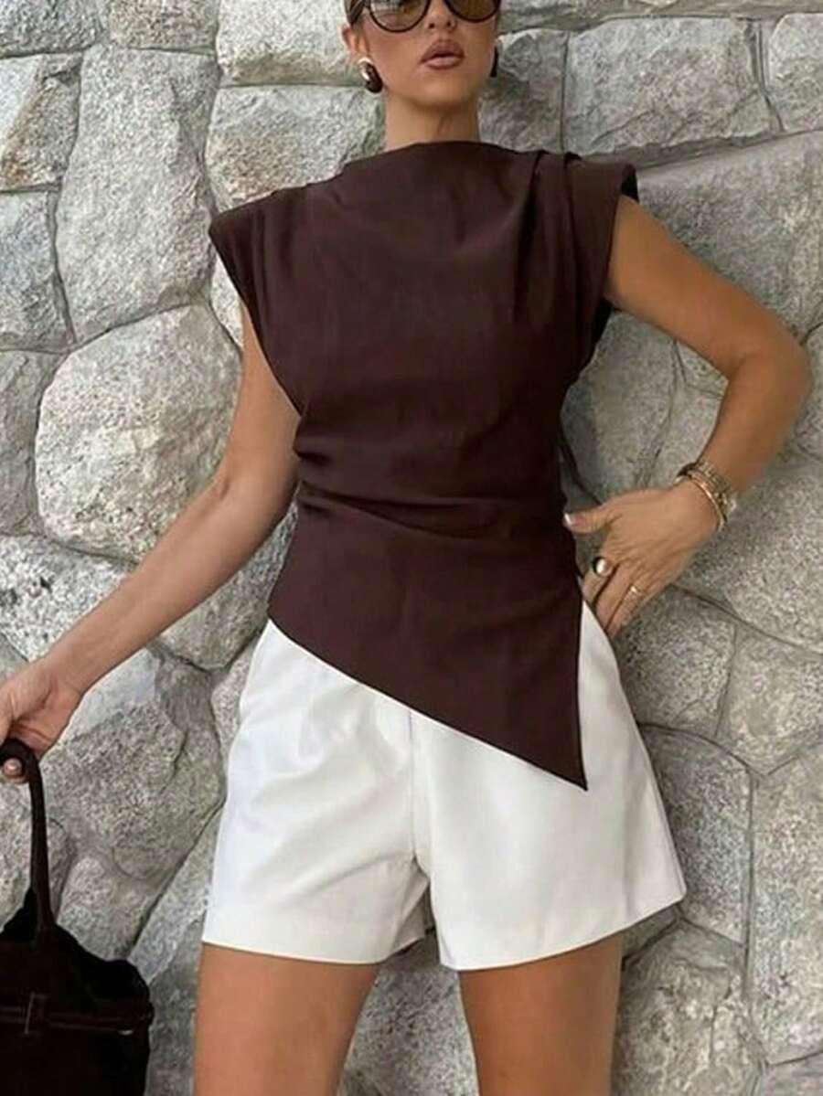 ELEGANCKA BLUZKA Z KRÓTKIM RĘKAWEM