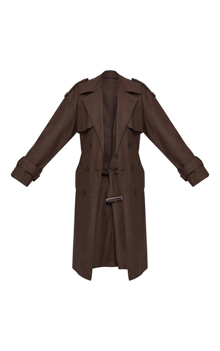 klasyczny brązowy płaszcz dwurzędowy wiązanie