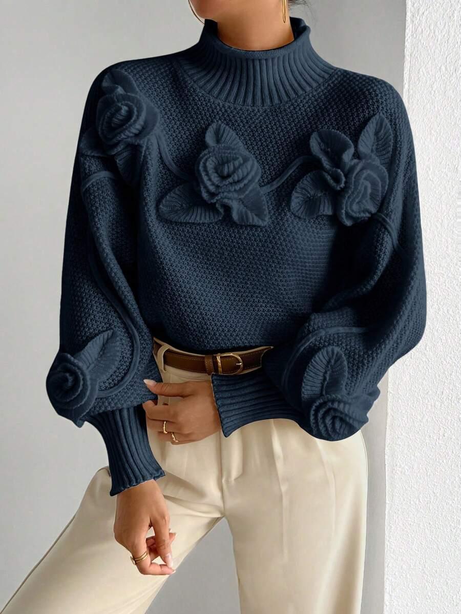 granatowy sweter stójka