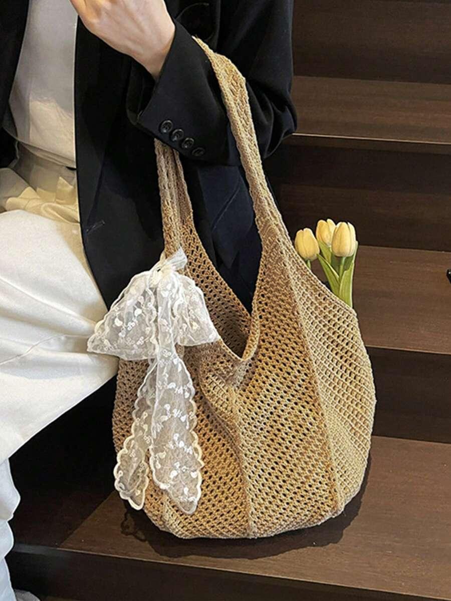 brązowa torba kokarda