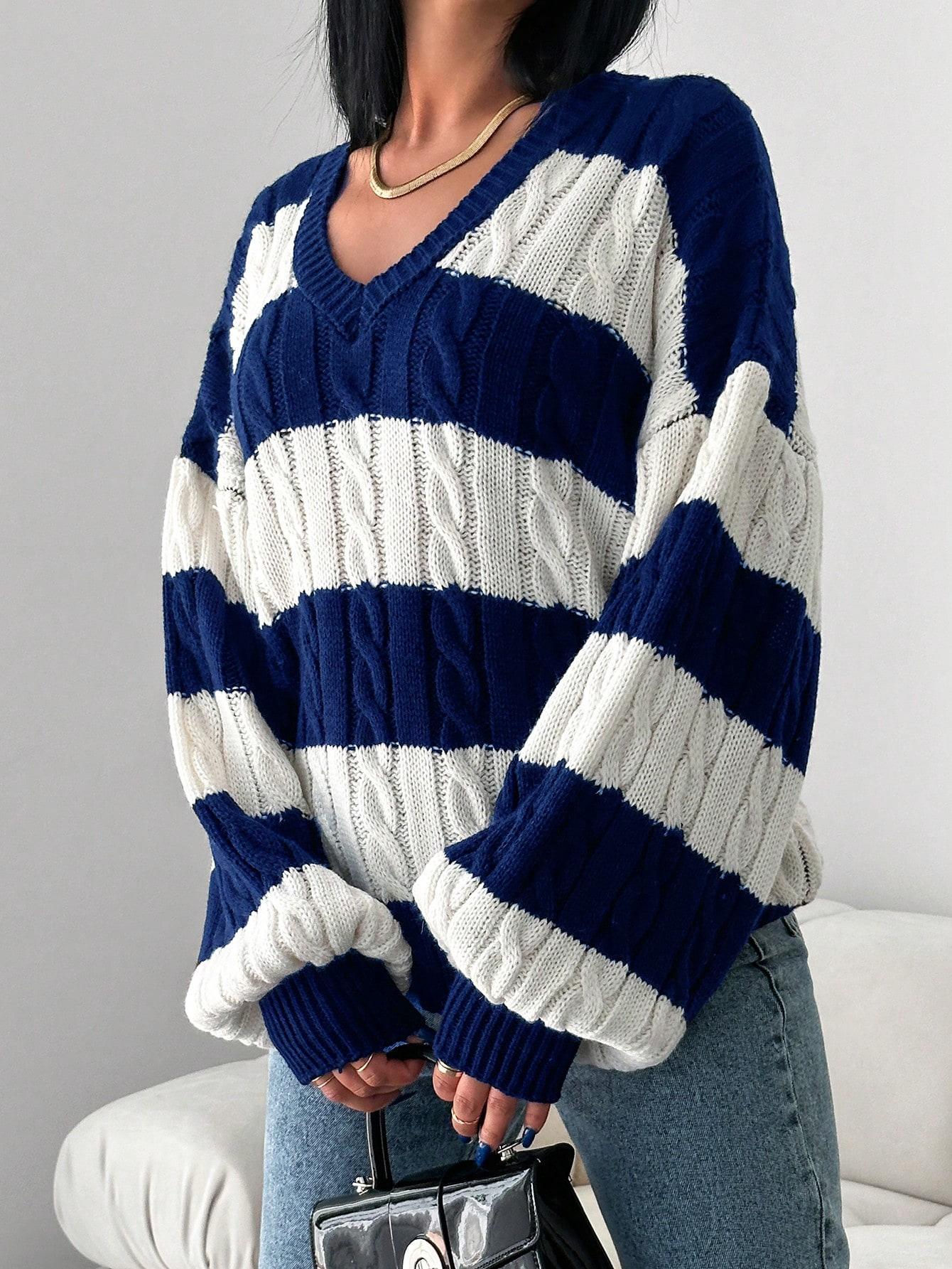 SWETER DŁUGI RĘKAW PASKI