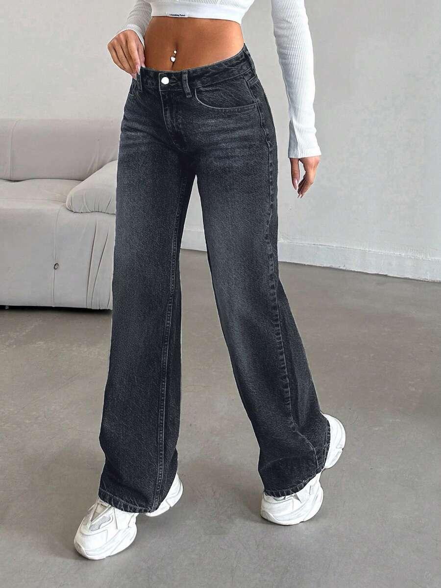 CZARNE SPODNIE JEANS